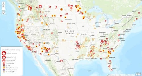 US wildfires ESRI remote sensing